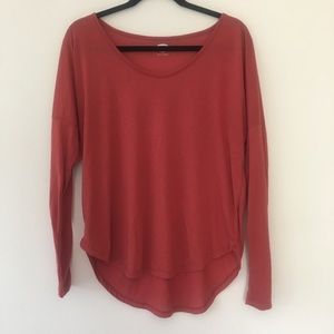 Red orange long sleeve Old Navy top L